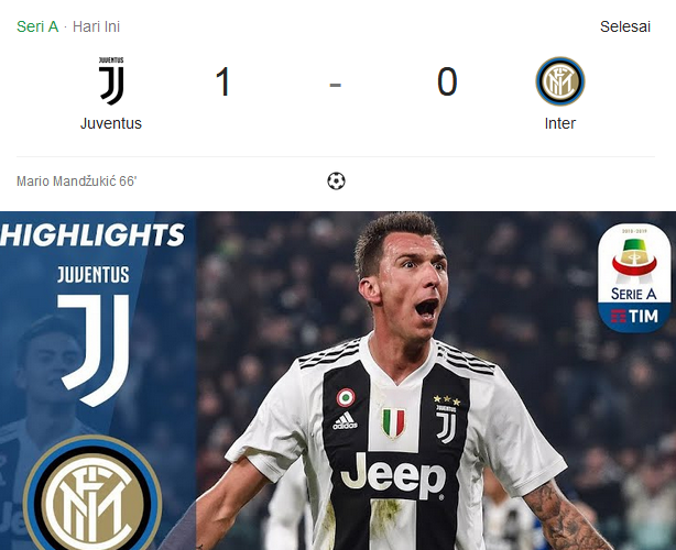 Lagi Dan Lagi, Juventus Memenangkan Pertandingan Serie A 2018